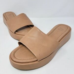 A New Day Womens‎ Tan Platform Slide Sandals Size 8.5